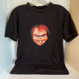 H&M men’s size Small Chucky short sleeve black with front decal tshirt